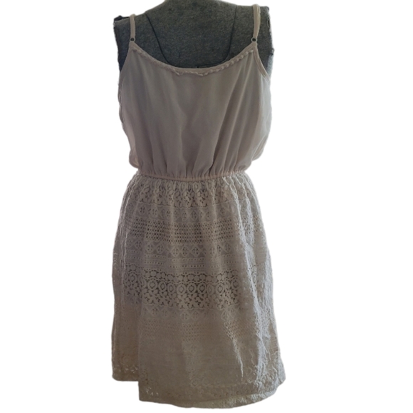 Maurices cream boho lace spaghetti strap mini dress womens large - Picture 3 of 10